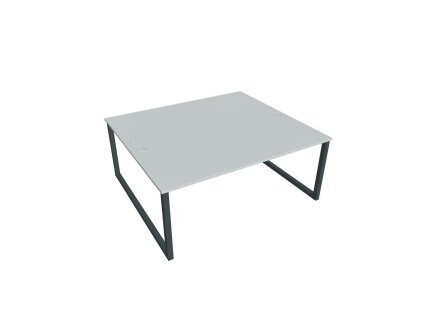 Pracovný stôl UNI O, 180x75,5x160 cm, sivá/čierna