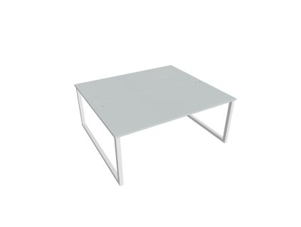 Pracovný stôl UNI O, 180x75,5x160 cm, sivá/biela