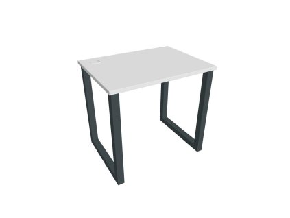 Pracovný stôl UNI O, 80x75,5x60 cm, biela/čierna