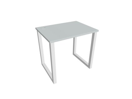 Pracovný stôl UNI O, 80x75,5x60 cm, sivá/biela