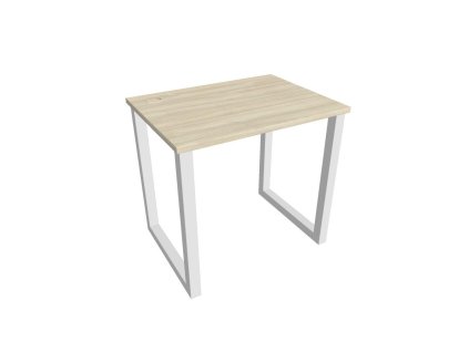 Pracovný stôl UNI O, 80x75,5x60 cm, agát/biela