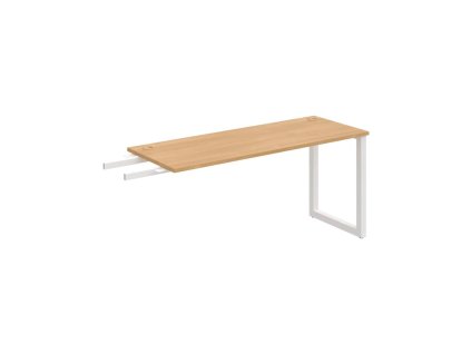 Pracovný stôl UNI O, kolmo reťaziaci, 160x75,5x60 cm, dub/biela