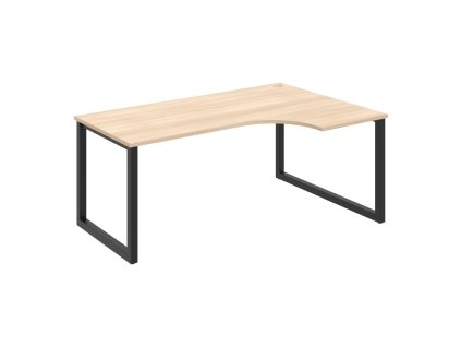 Pracovný stôl UNI O, ergo, ľavý, 180x75,5x120 cm, agát/čierna