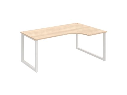 Pracovný stôl UNI O, ergo, ľavý, 180x75,5x120 cm, agát/biela