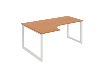 Pracovný stôl UNI O, ergo, pravý, 180x75,5x120 cm, jelša/biela