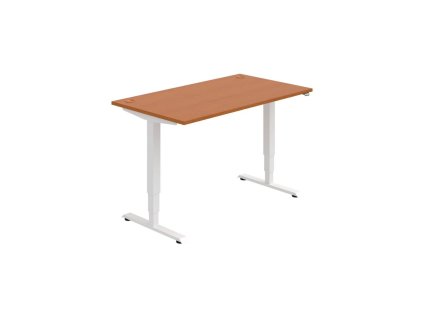 Pracovný stôl RUN, ZO, 3S, 140x64,5-130,5x80 cm, čerešňa/biela