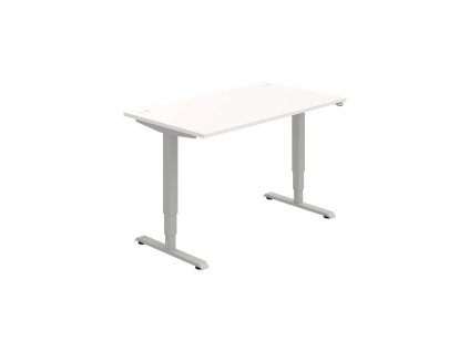 Pracovný stôl RUN, ZO, 3S, 140x64,5-130,5x80 cm, biela/sivá