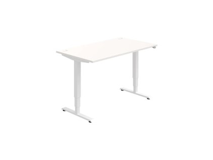 Pracovný stôl RUN, ZO, 3S, 140x64,5-130,5x80 cm, biela/biela