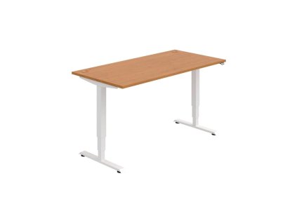 Pracovný stôl RUN, ZO, 3S, 160x64,5-130,5x80 cm, jelša/biela