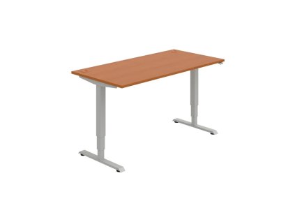 Pracovný stôl RUN, ZO, 3S, 160x64,5-130,5x80 cm, čerešňa/sivá