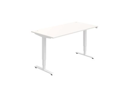 Pracovný stôl RUN, ZO, 3S, 160x64,5-130,5x80 cm, biela/biela