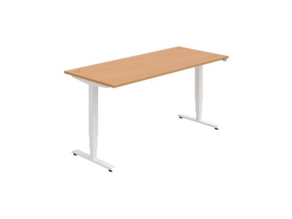Pracovný stôl RUN, ZO, 3S, 180x64,5-130,5x80 cm, buk/biela