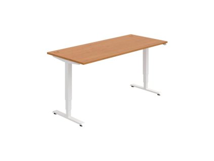 Pracovný stôl RUN, ZO, 3S, 180x64,5-130,5x80 cm, jelša/biela