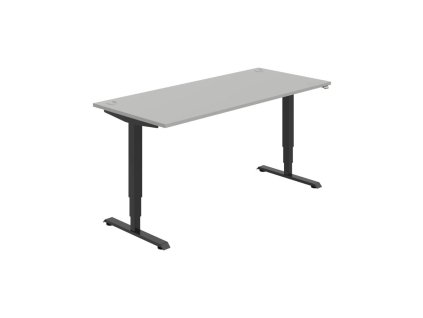 Pracovný stôl RUN, ZO, 3S, 180x64,5-130,5x80 cm, sivá/čierna