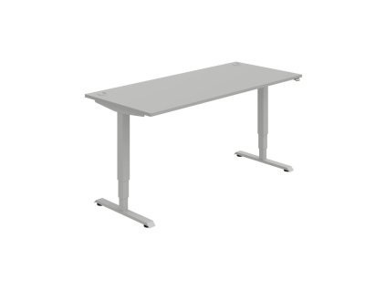 Pracovný stôl RUN, ZO, 3S, 180x64,5-130,5x80 cm, sivá/sivá