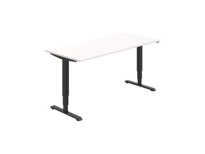 Pracovný stôl RUN, ZO, 3S, 180x64,5-130,5x80 cm, biela/čierna