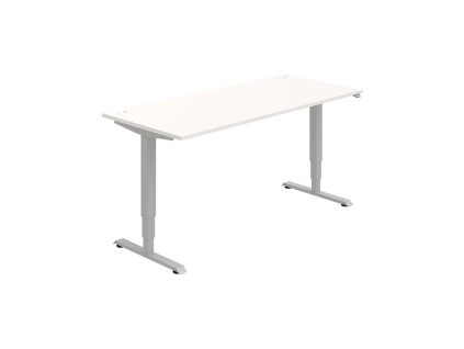 Pracovný stôl RUN, ZO, 3S, 180x64,5-130,5x80 cm, biela/sivá