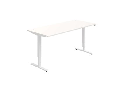Pracovný stôl RUN, ZO, 3S, 180x64,5-130,5x80 cm, biela/biela