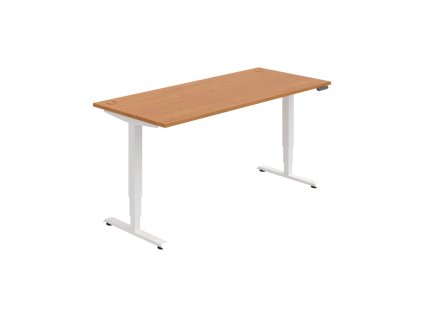 Pracovný stôl RUN, PO, 3S, 180x64,5-130,5x80 cm, jelša/biela
