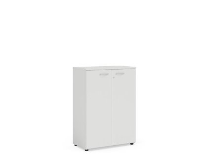 Policová skriňa BASIC, so zámkom, 80x40x111,7cm, biela