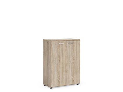 Policová skriňa BASIC, so zámkom, 80x40x111,7cm, dub Sonoma