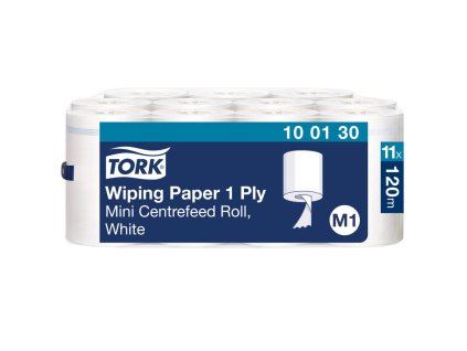 Papierové utierky v roliach TORK Advanced Centerfeed mini biele M1, návin 120 m (11 ks)