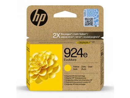 HP originál ink EvoMore 4K0U9NE#CE1, HP 924e, yellow, 800str.