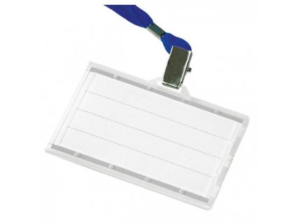 Visačka na plastovú kartu s modrým remienkom DONAU 85x50mm 50ks