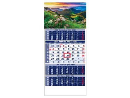 Plánovací kalendár ŠTANDARD 4-mesačný modrý - Obr.B 2025