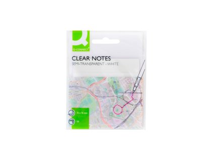 Samolepiaci bloček Q-CONNECT priehľadný 76 x 76 mm, 50 lístkov