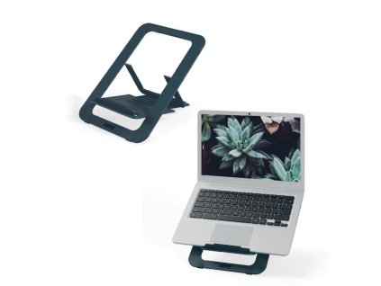 Stojan na notebook nastaviteľný Leitz Ergo hliníkový ultra plochý nastaviteľný, zamatovosivý