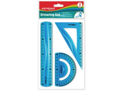 Rysovacia súprava pravítiek KEYROAD ohybná, mix farieb