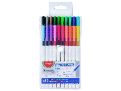 Sada linerov KEYROAD Fine 0,4 mm, 20 ks, mix farieb