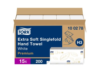 Papierové utierky extra jemné ZZ/C 2-vrstv. TORK Singlefold biele H3 (15bal.)