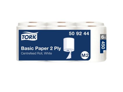 Papierové utierky v rolke so stred. odvíjaním 2-vrstv. TORK Basic biele M2 (6ks)