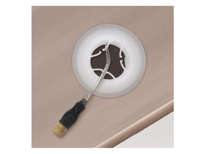 Držiak na uchytenie káblového organizéra do priechodky, biely