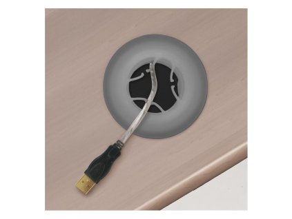 Držiak na uchytenie káblového organizéra do priechodky, sivý