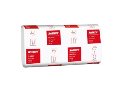 Papierové utierky skladané ZZ 1-vrstvové KATRIN Classic biele recykel (20 bal.)