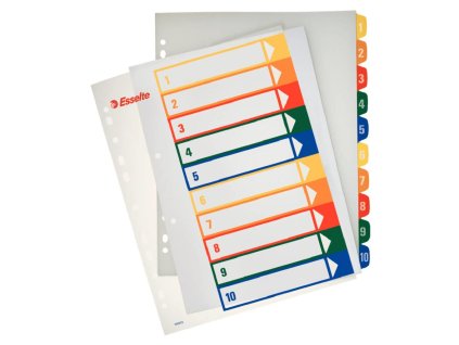 Plastový rozraďovač Esselte potlačiteľný 1-10 maxi