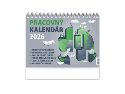 Stolový kalendár riadkový 21 x 15 cm - Pracovný malý 2026