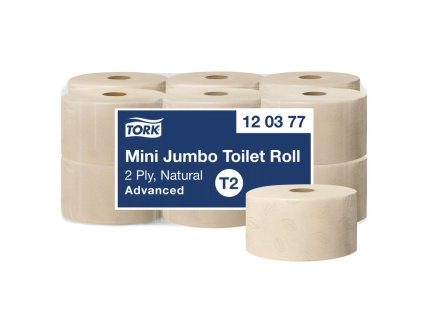 Toaletný papier 2-vrstvový TORK Advanced mini Jumbo natural T2, 12 ks