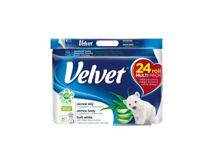 Toaletný papier 3-vrstvový VELVET Aloe Vera 100% celulóza 17m (24ks)