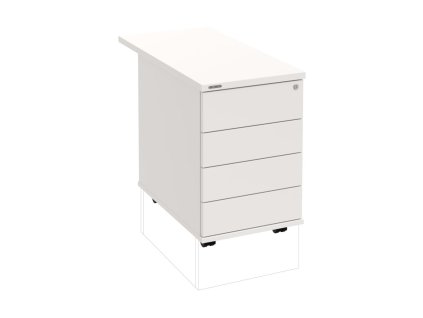 Kontajner Hobis, 40x60x80 cm, bezúchytkové otváranie, biely/biely