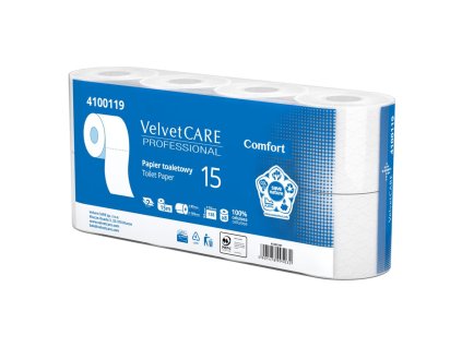 Toaletný papier 2-vrstvový VELVET CARE 100% celulóza 15m (8ks)