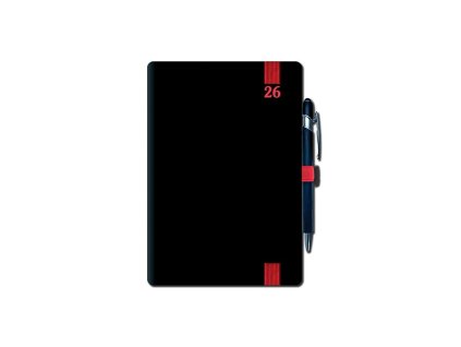 Diár denný A5 ELASTIC red 2026