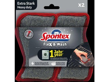 Hubka Spontex Flex&Wash Heavy duty 2 ks