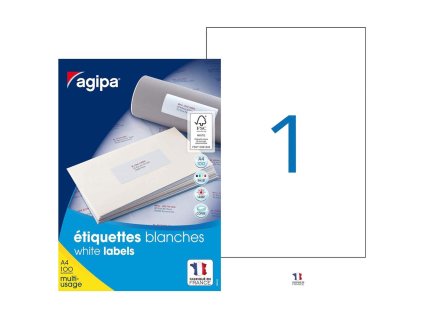 Etikety univerzálne 210x297mm Agipa A4 100 hárkov