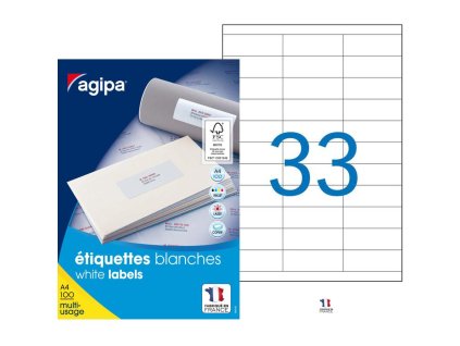Etikety univerzálne 70x25mm Agipa A4 100 hárkov