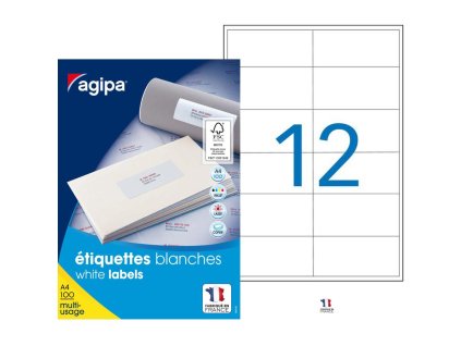 Etikety univerzálne 97x42,4mm Agipa A4 100 hárkov