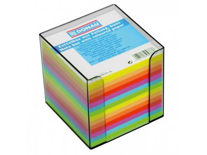 Bloček kocka nelepená, 90x90x90 mm, neónové farby, dymová krabička
